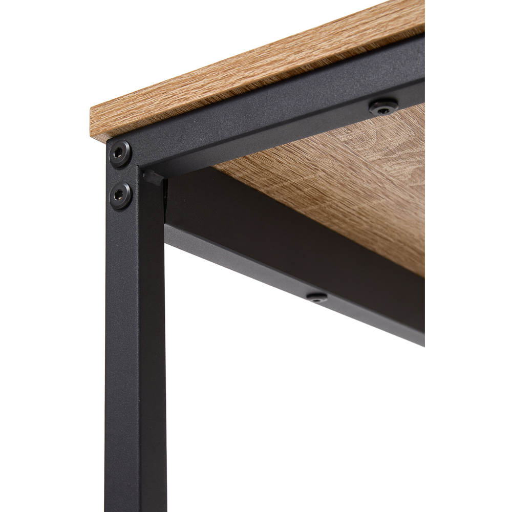 Living and Home 4 Seater Natural Wood and Black Bar Table and Stool Set Image 5