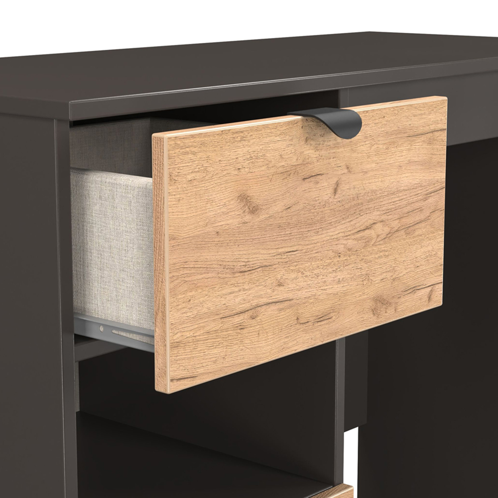 Crowndale Bora 2 Drawer Single Shelf Gold Oak and Graphite Vanity Image 5