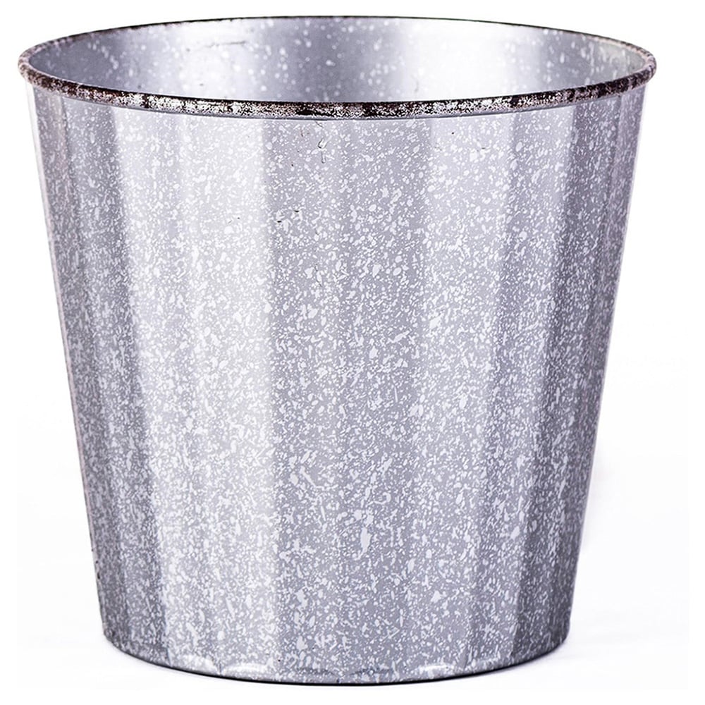 Garden Gear Metal Steel Effect Round Planter 32cm Image 1