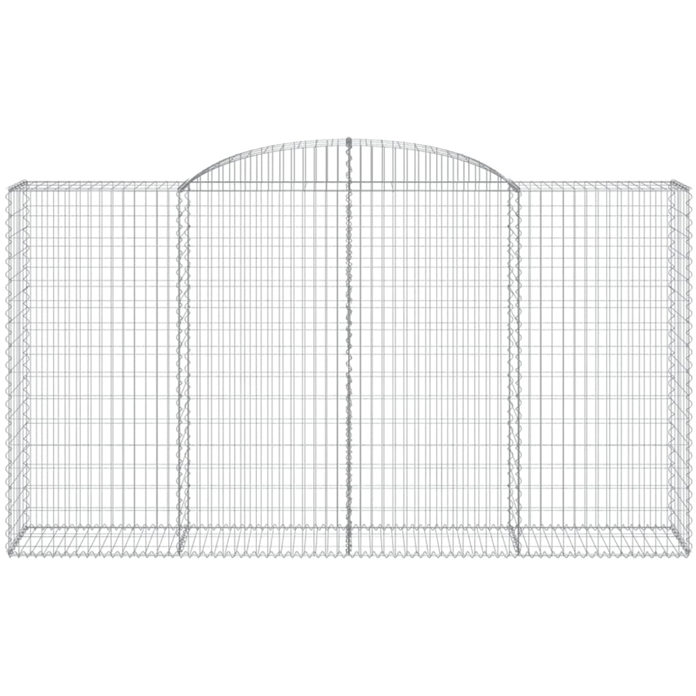 vidaXL Silver Galvanised Iron Arched Gabion Basket 300 x 50 x 160/180cm 5 Pack Image 3