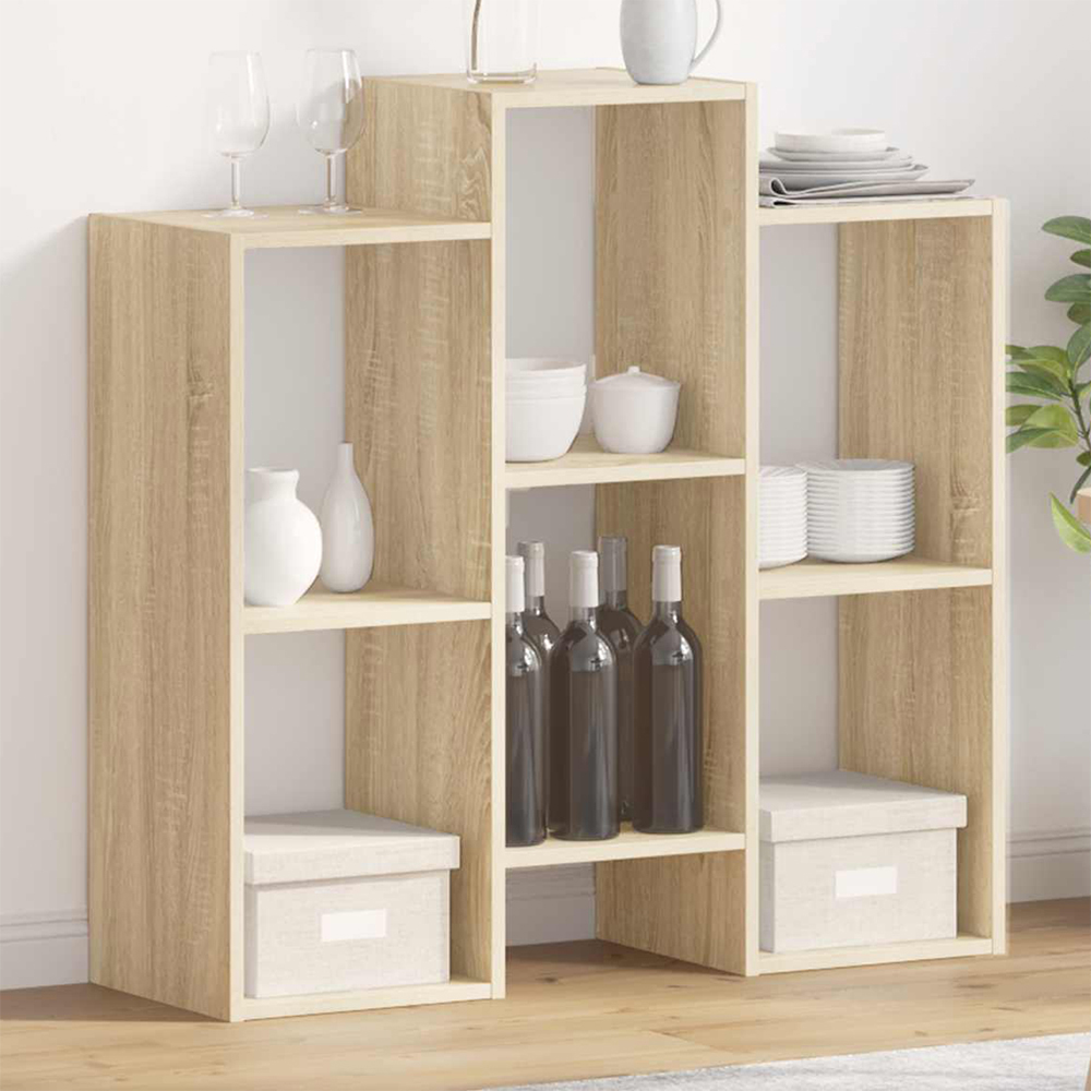vidaXL 6 Open Shelf Sonoma Oak Sideboard Image 1