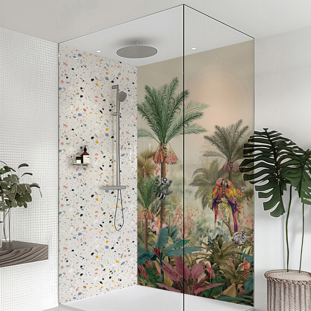 Splashbax Premium Artisan Tropical Oasis Acrylic Bathroom Wall Panel 2400 x 1200mm Image 1