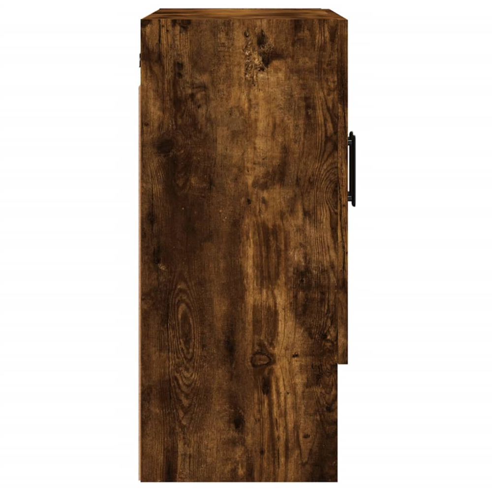vidaXL 2 Door Single Shelf Smoked Oak Wall Mounted Cabinet Image 7