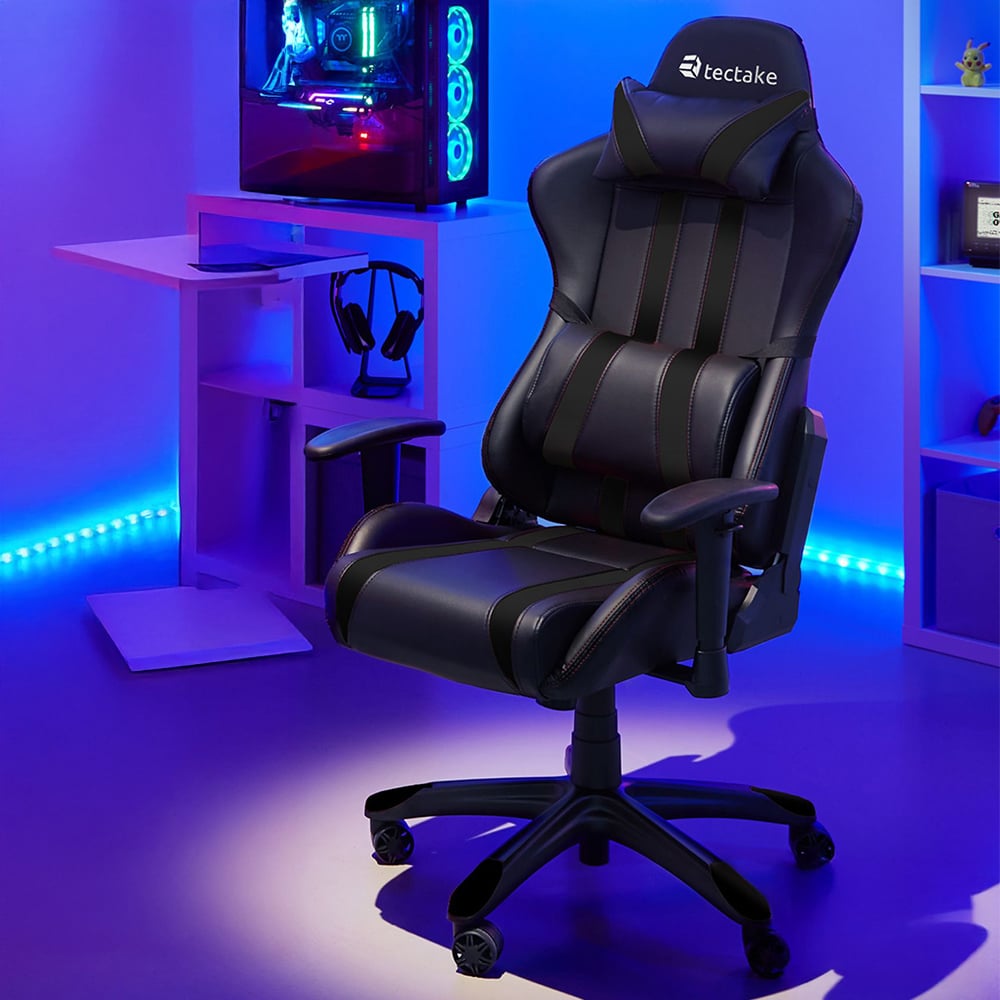 tectake Black Gaming Chair Image 1
