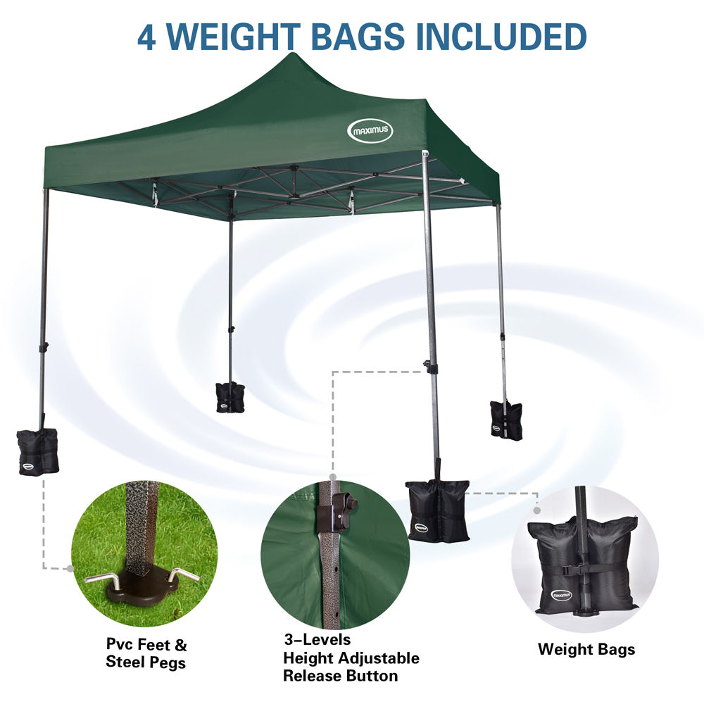 Maximus Green Pop Up Outdoor Gazebo 3 x 3m Image 4