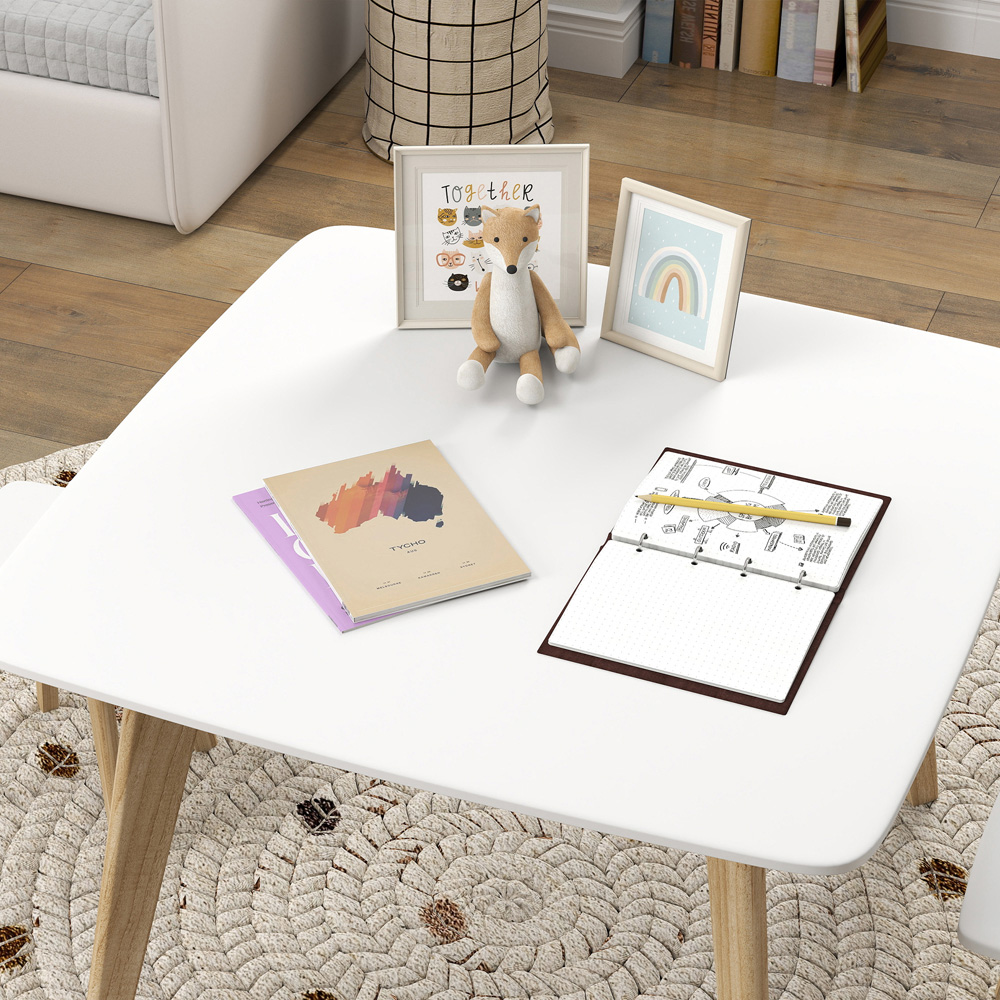 AIYAPLAY 2 Seater White Kids Table and Chair Set Image 4