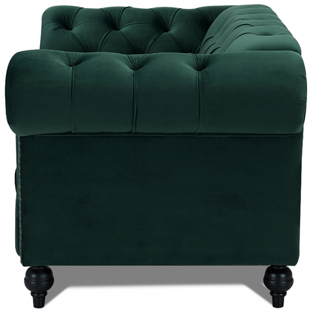 Home Detail Mayfair Green Velvet Curved Sofa Chair Image 4