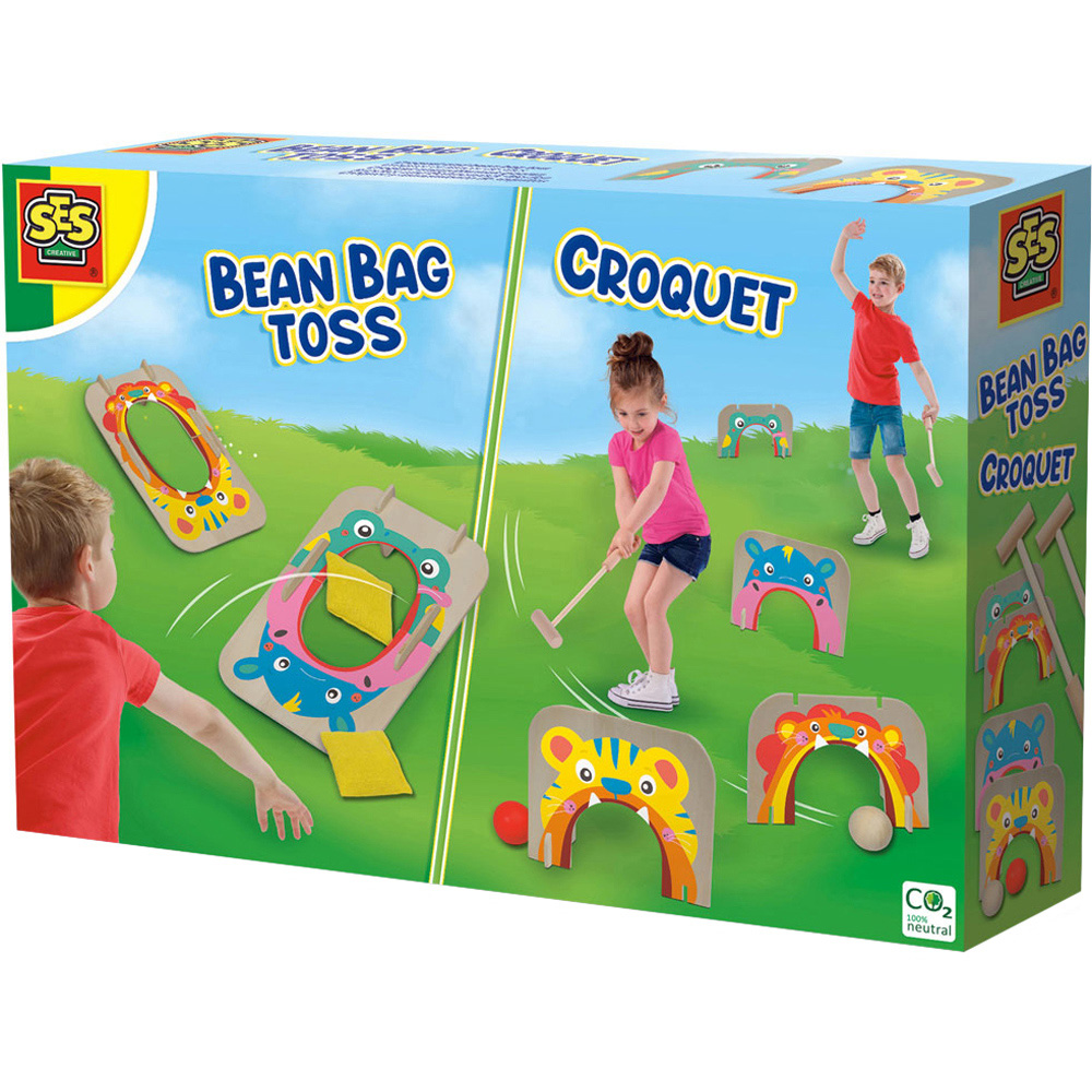 SES Creative Bean Bag Toss and Croquet Game Set Image 1
