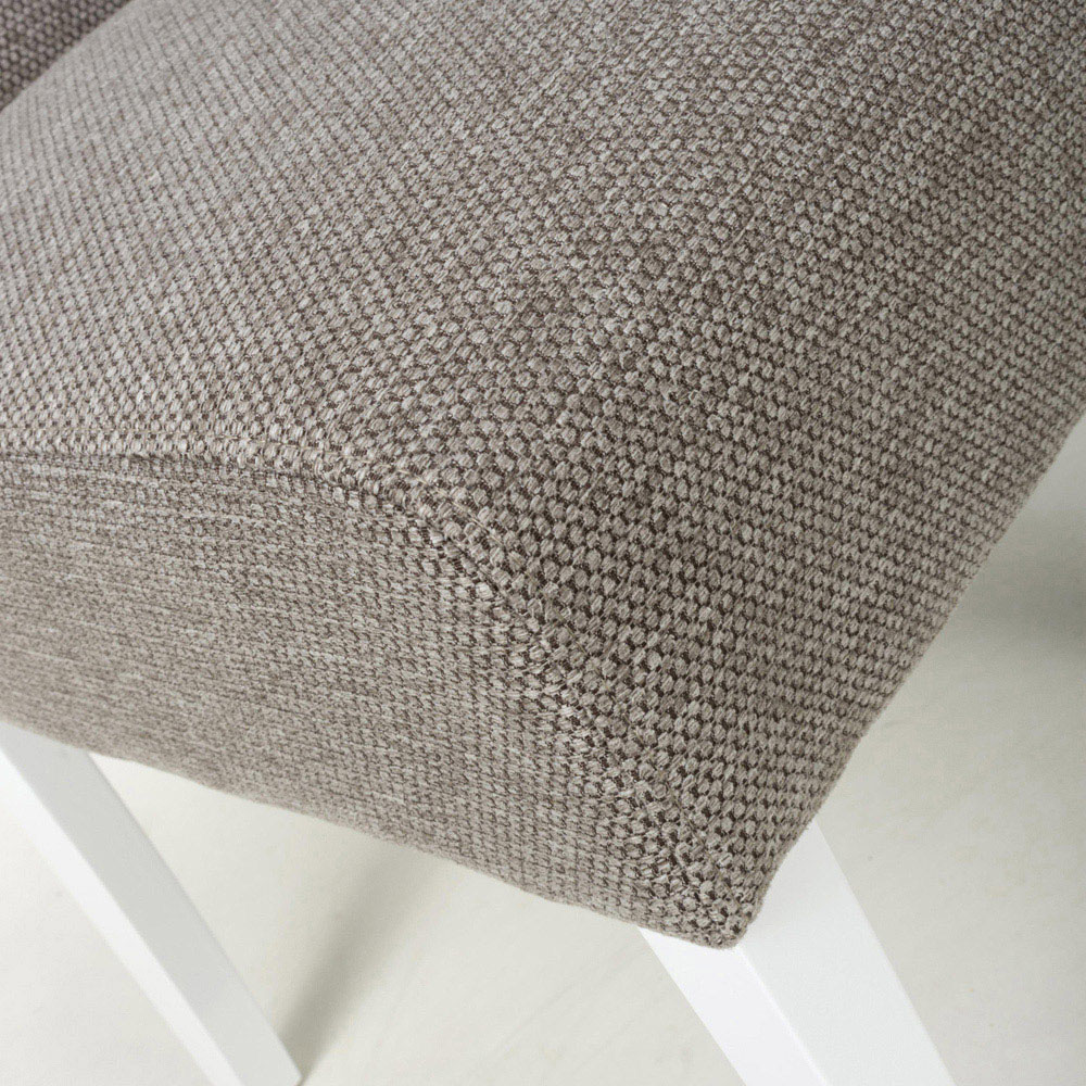 Portland Harlow Mocha Weave White Legs Waffle Back Dining Chair Image 8