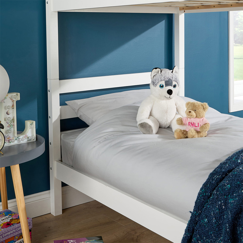 Home Source Hendon Single Grey Childrens Wooden Single Bunk Bed Image 5