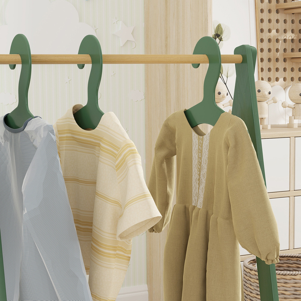 AIYAPLAY Green Kids Clothes Rail with Hangers Image 3