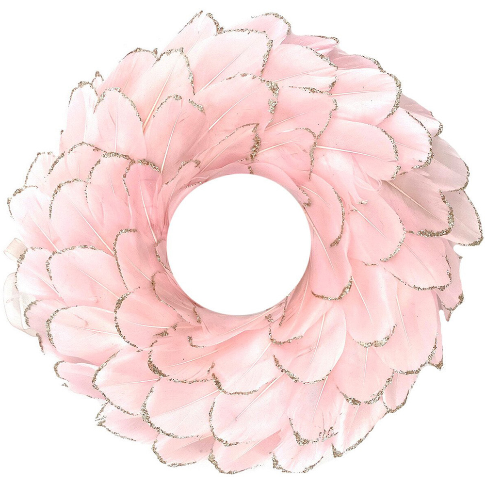 Pink/Lilac Feather Wreath Image 1