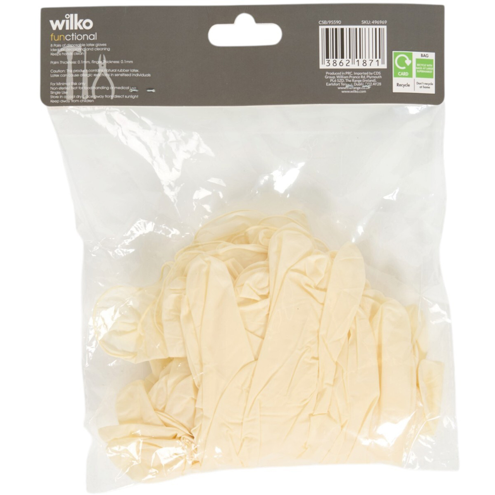 Pack of 8 Functional Latex Gloves Neutral Image 3