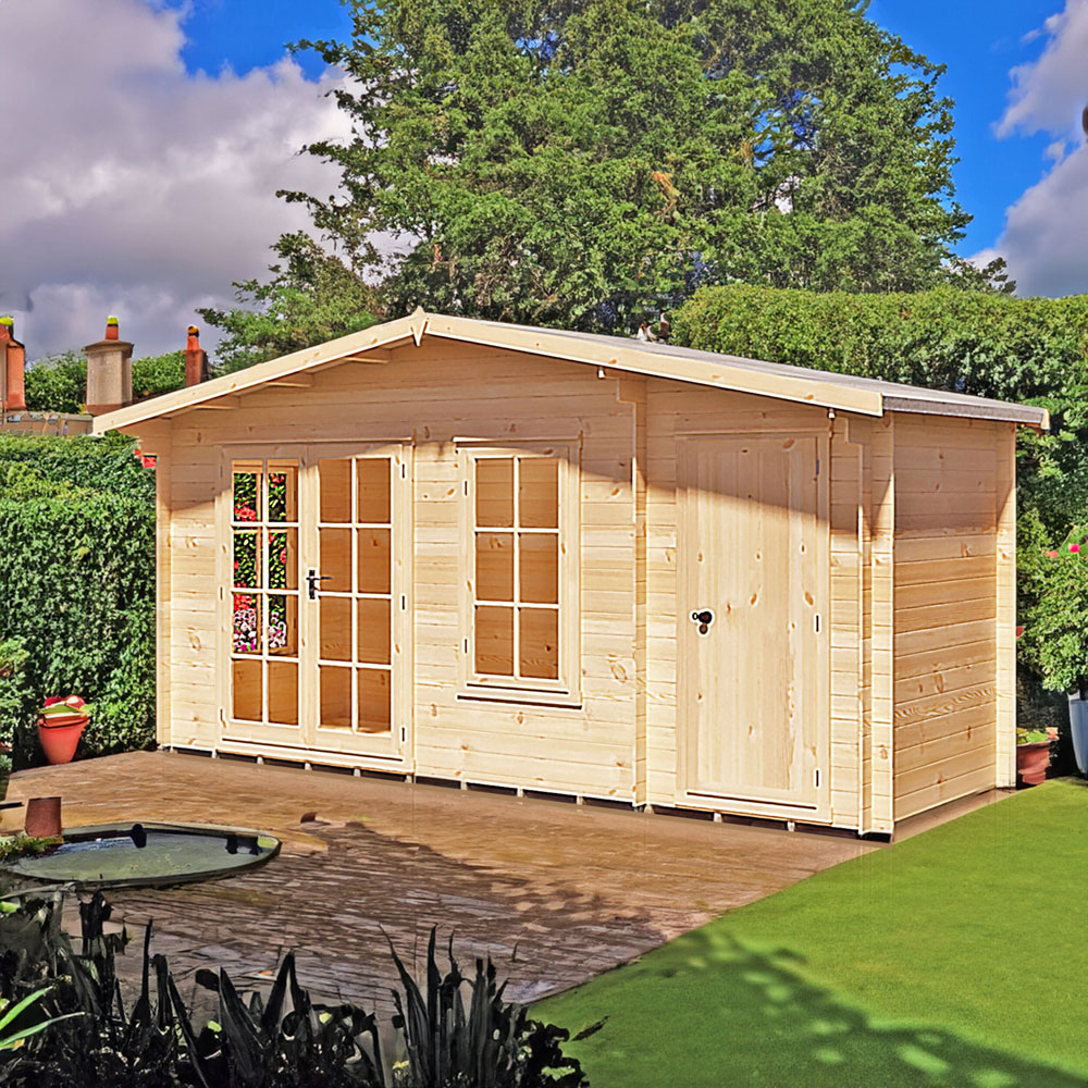 Shire Bourne 16 x 6ft Apex Garden Log Cabin Image 6