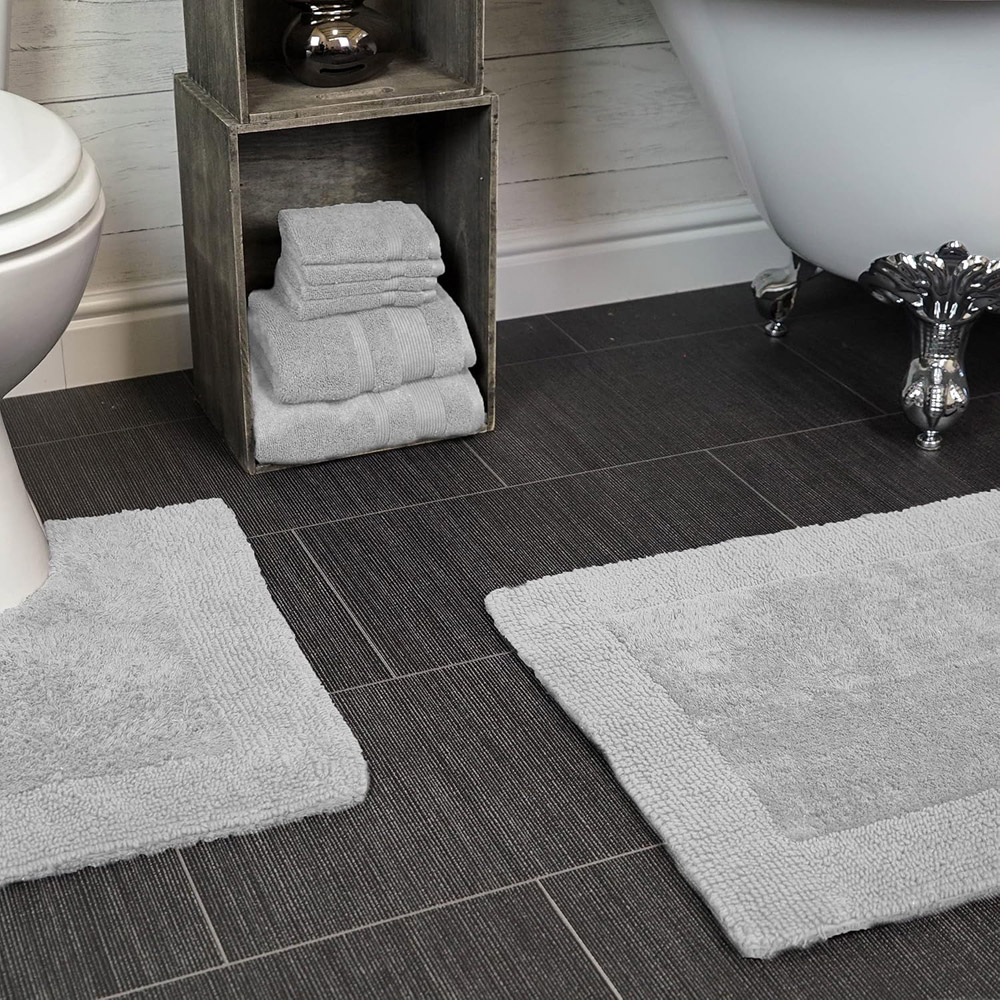 Allure Bath Fashions Luxury Zero Twist Egyptian Cotton Dove Grey Hand Towel 2 Pack Image 2