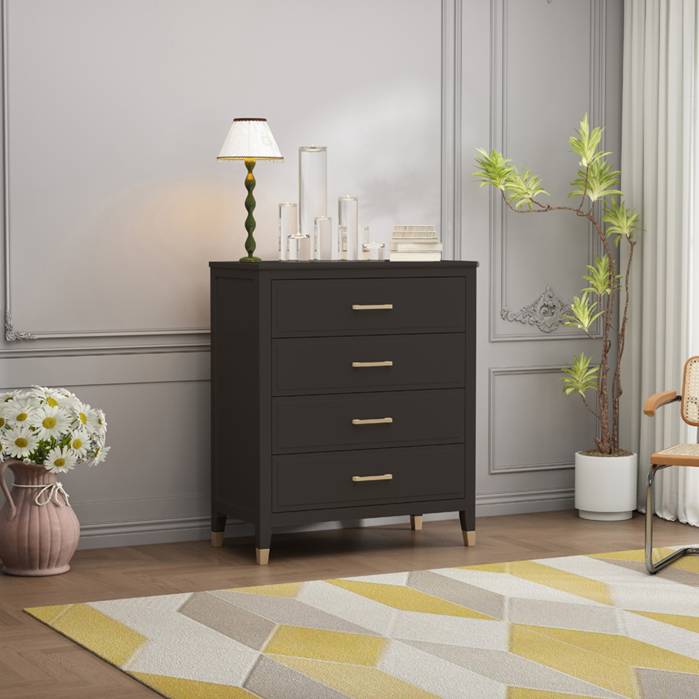 Palazzi 4 Drawer Black Chest of Drawers Image 8