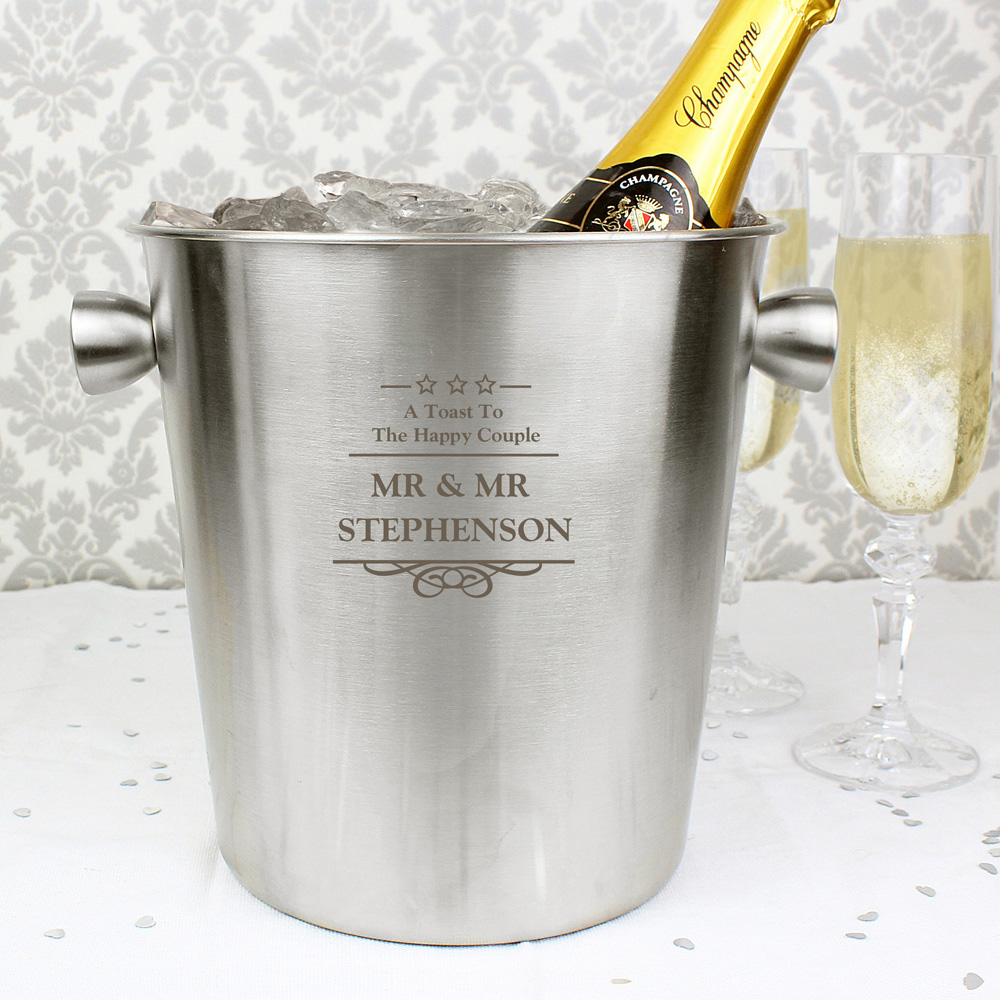 Personalised Memento Decorative Personalised Stainless Steel Ice Bucket Image 3