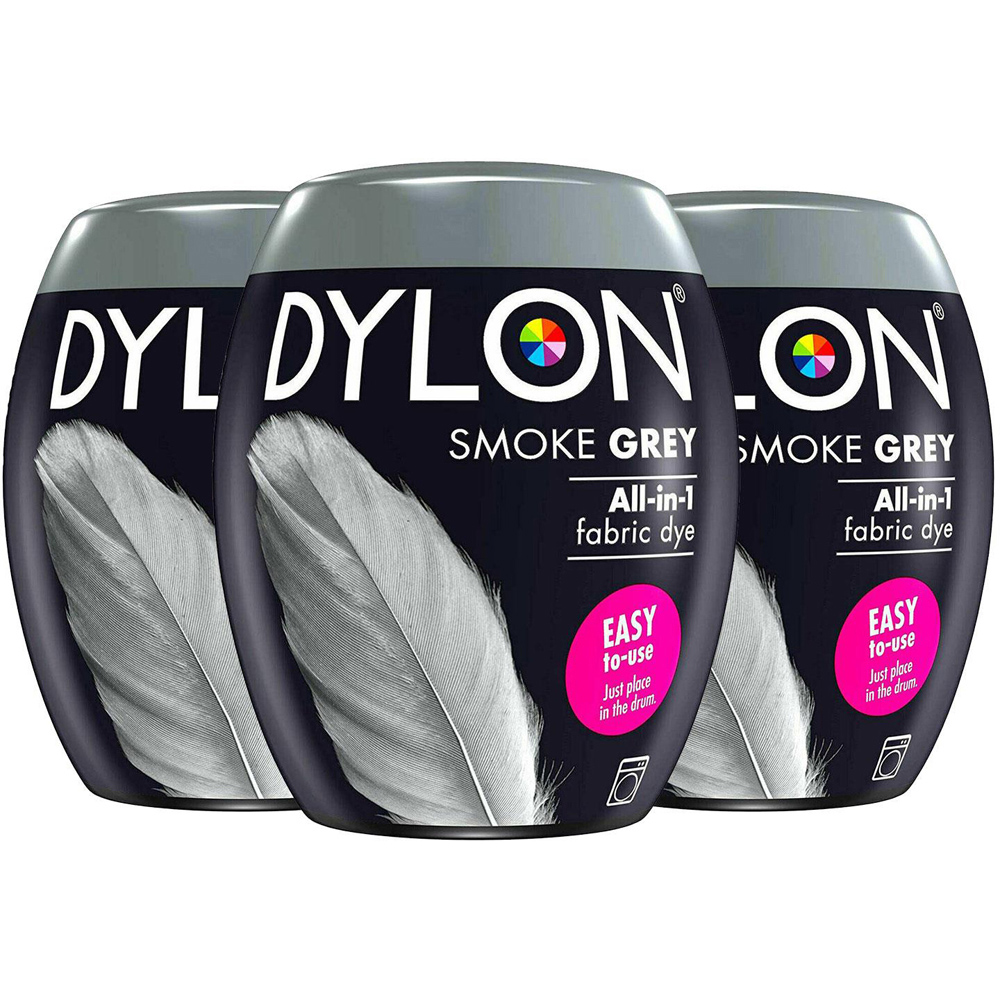 Dylon Smoke Grey Washing Machine Fabric Dye Pod 350g 3 Pack Image 1