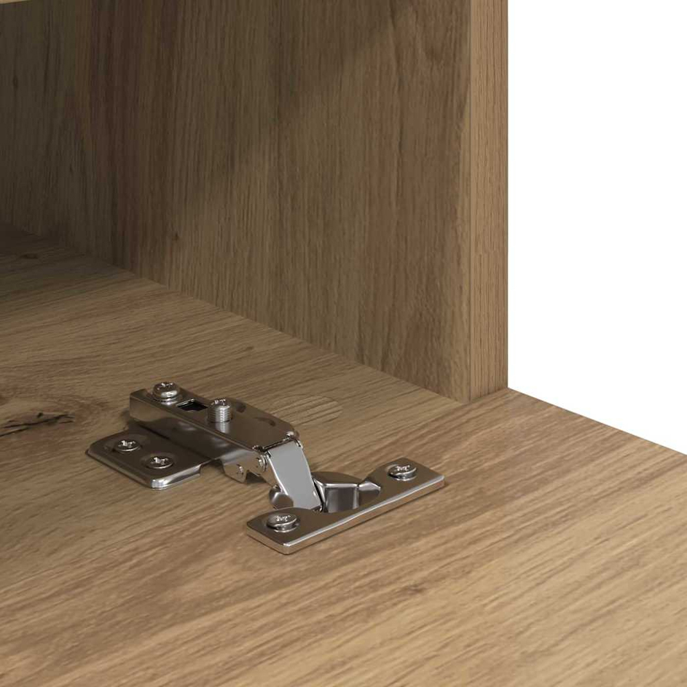 vidaXL 2 Door 2 Shelf Artisan Oak Wide Wall Mounted TV Unit Image 7