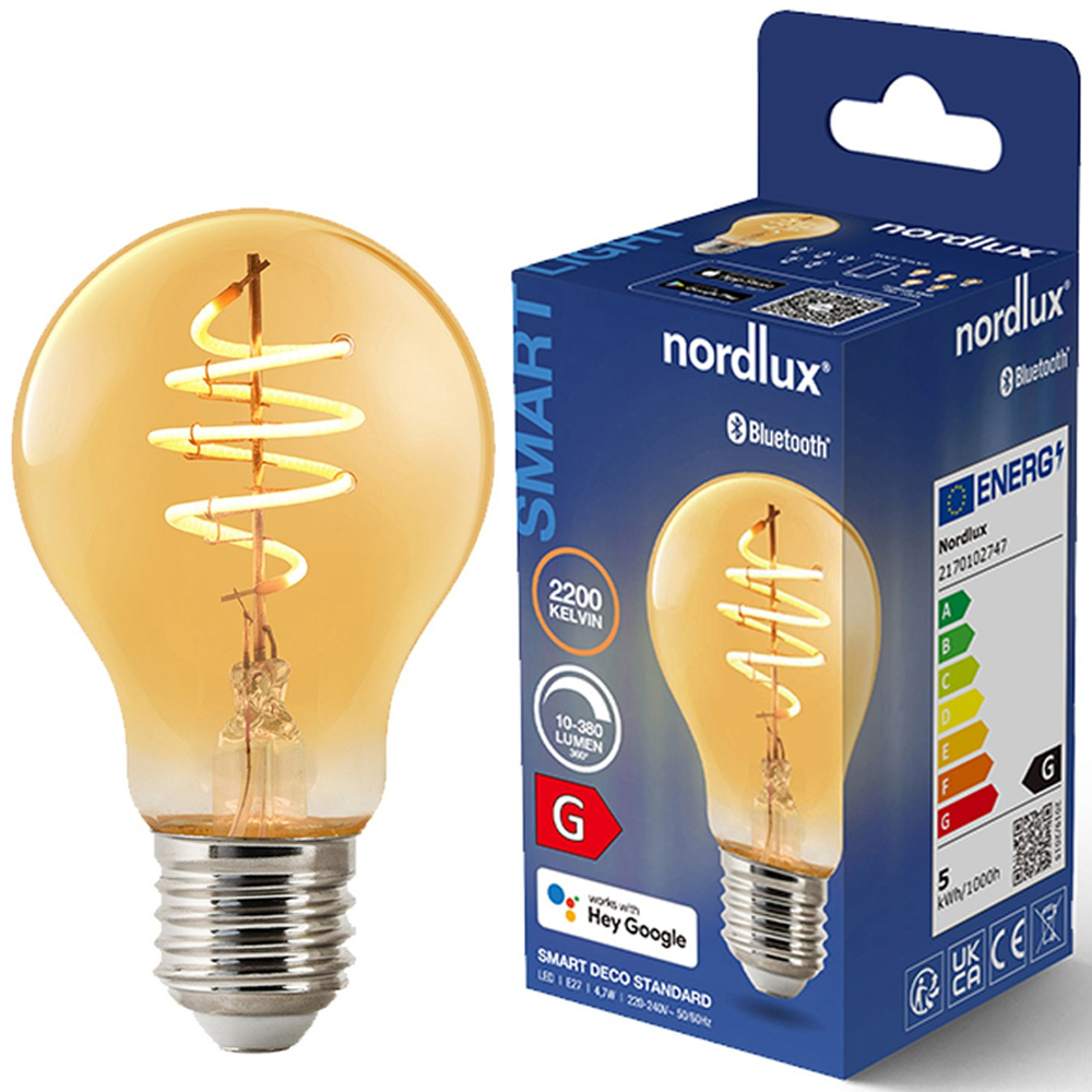 Nordlux Smart Deco A60 E27 380 Lumen Amber Light Bulb Image 3