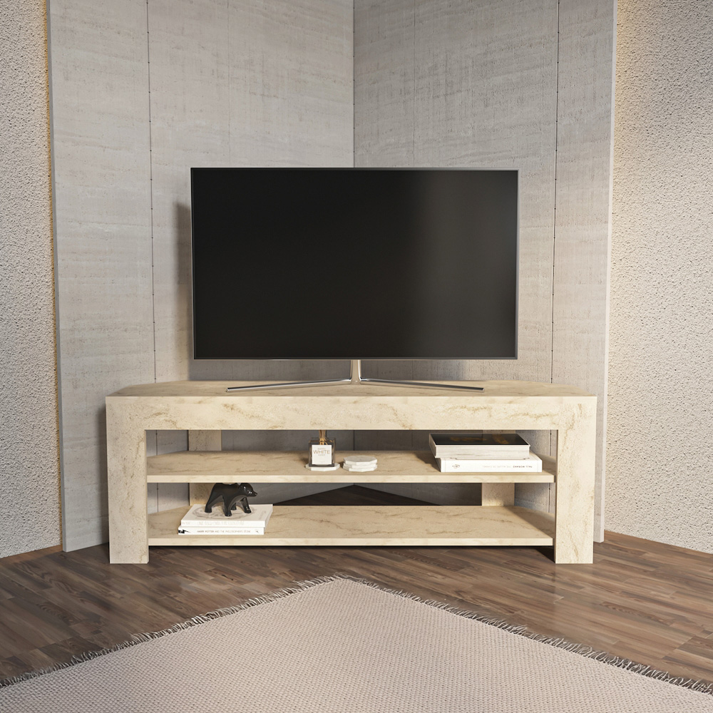 Decorotika Rita 2 Shelf Traverter Corner TV Stand for 43 inch TV Image 6