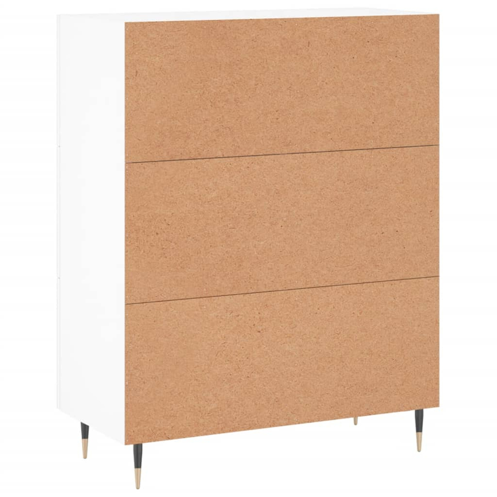vidaXL Single Door 3 Drawer White Sideboard Image 8