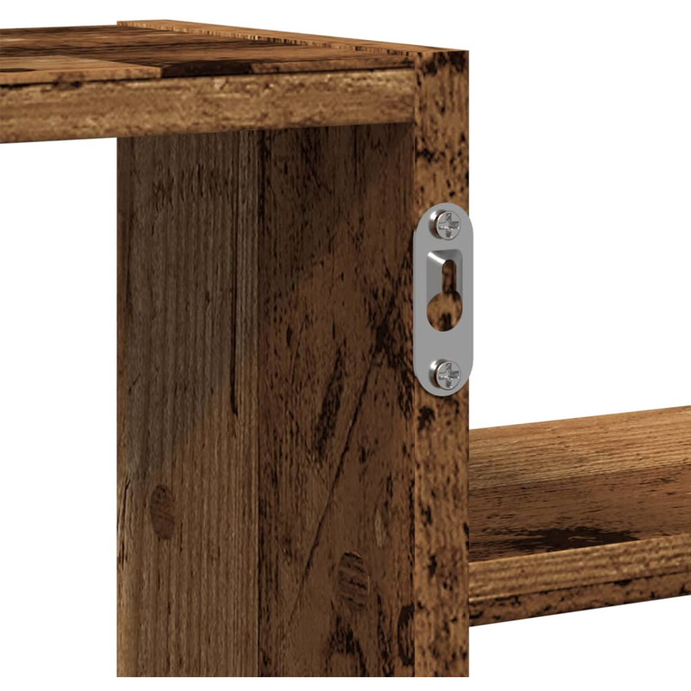 vidaXL 5 Shelf Old Wood Floating Wall Shelf Image 8