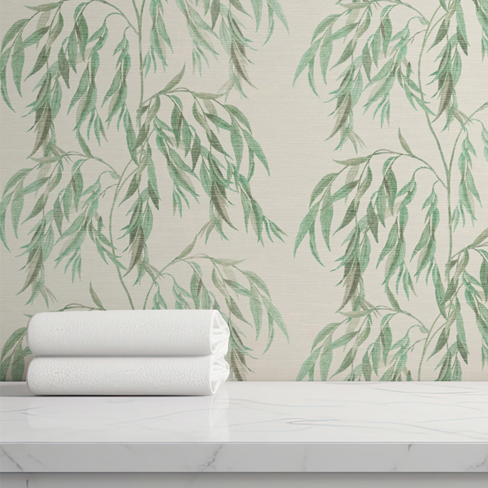 Arthouse Willow Tree White and Green Wallpaper Image 6
