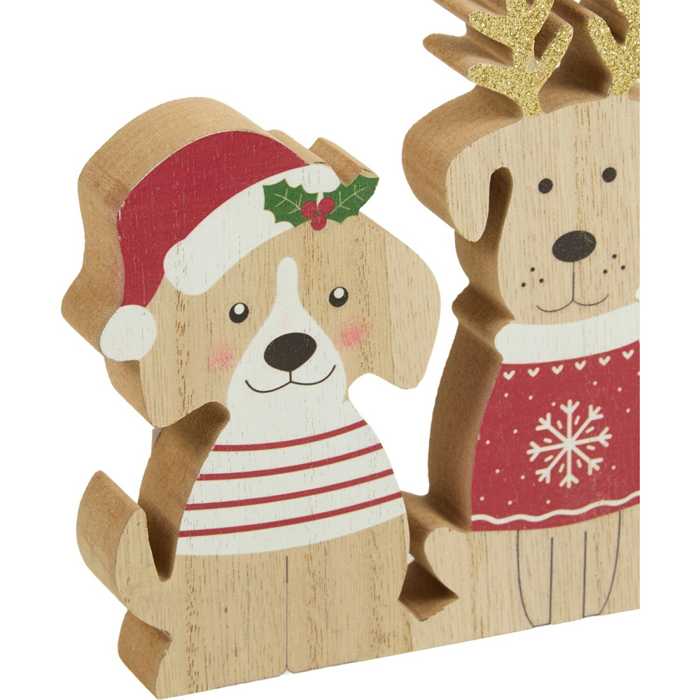 Sitting Dogs Wooden Decoration Image 5