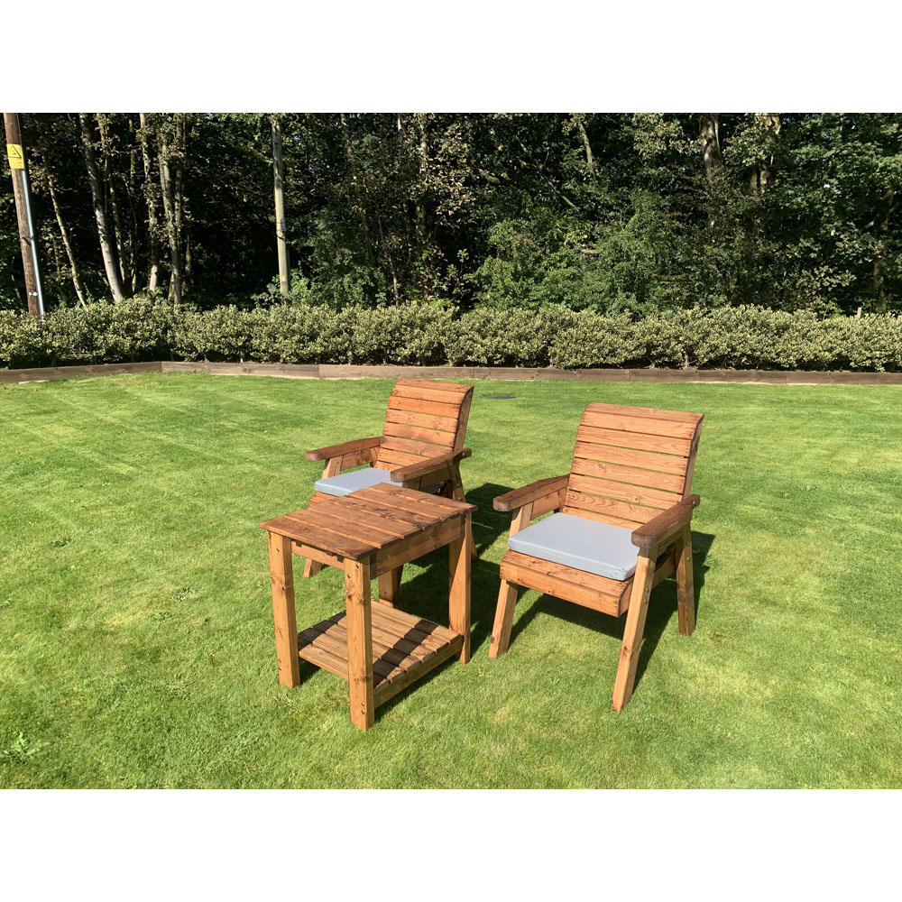 Charles Taylor 2 Seater Deluxe Companion Seat with Grey Cushions Image 2