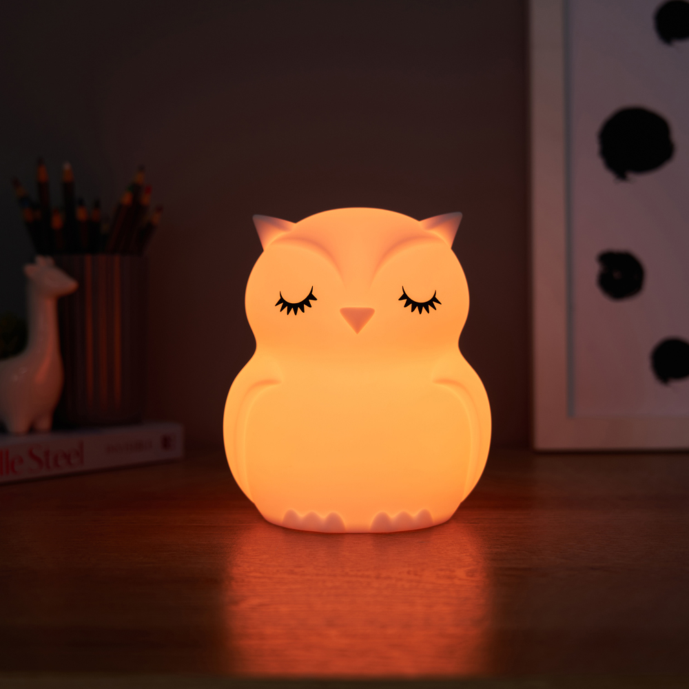Glow Colour Changing Ollie Owl LED Silicone Night Light Image 5