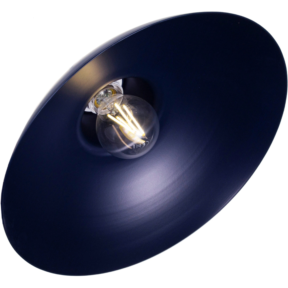 Happy Homewares Matt Midnight Blue Metal Industrial Retro Curved Pendant Shade Image 5