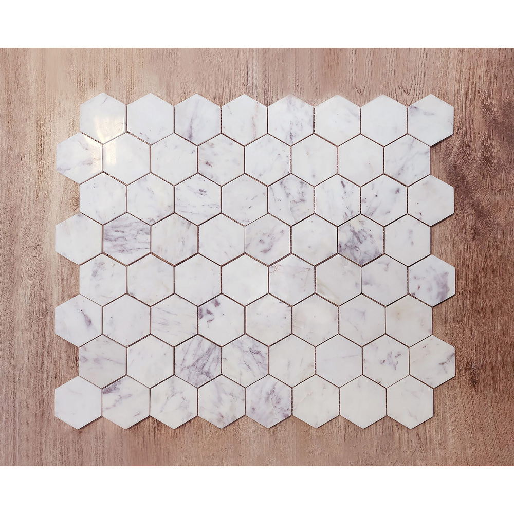 Top Ceramics Natural White Marble Polished Mosaic Wall Tile 260 x 300mm Image 4
