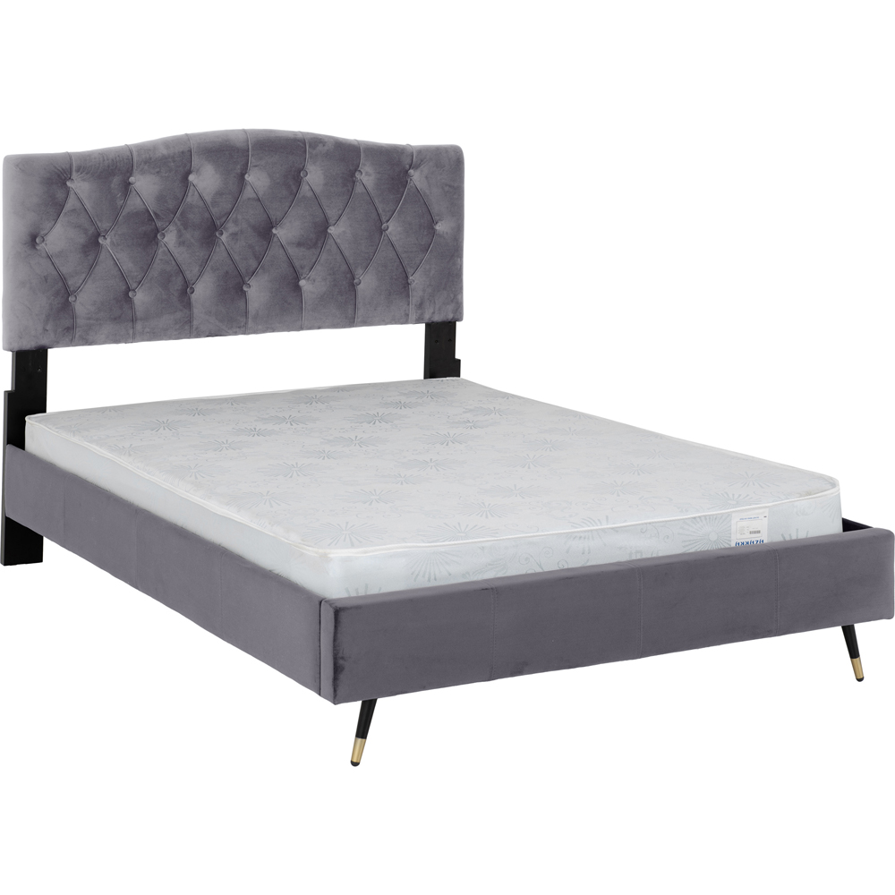 Seconique Freya Double Grey Velvet Touch Bed Frame Image 4