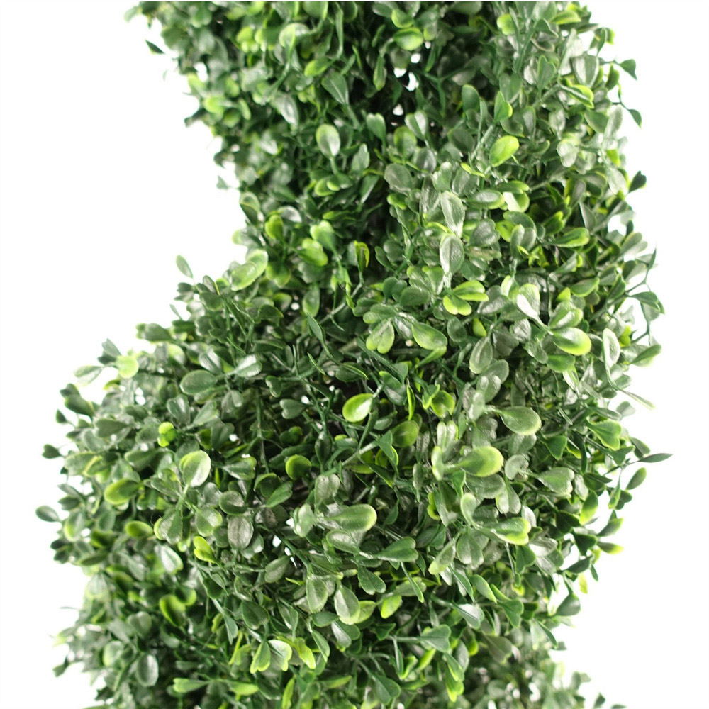 Leaf Boxwood Spiral Topiary Artificial Tree in Pot 4ft 2 Pack Image 4