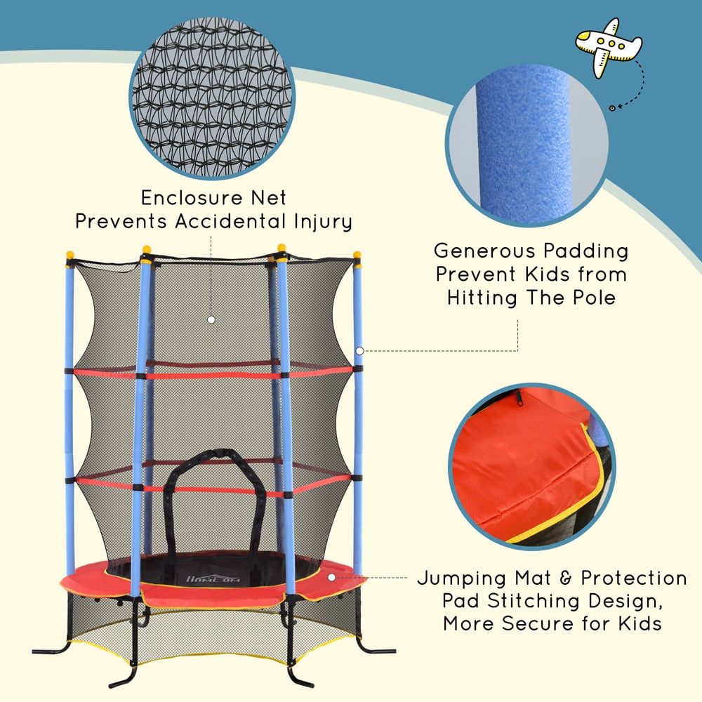 Tommy Toys Kids Trampoline with Enclosure Net Built-in Zipper Image 5