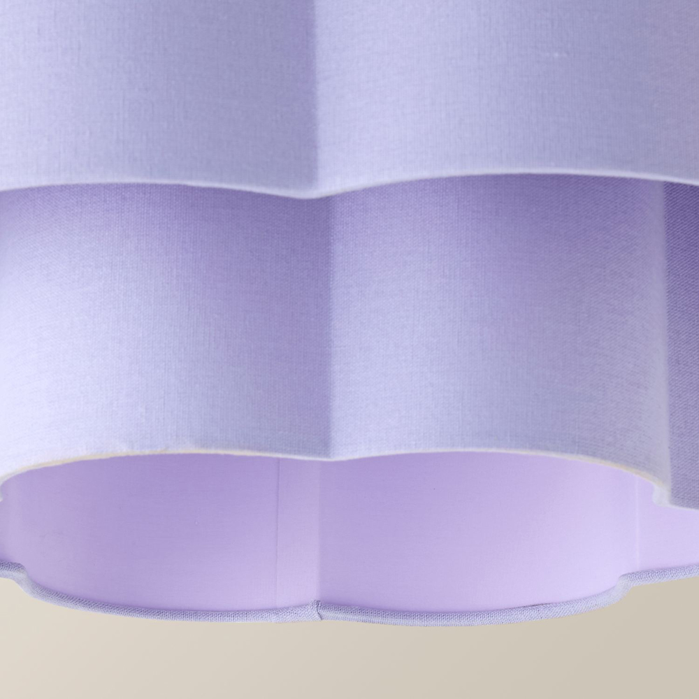 ValueLights Nora 2-Tier Lilac Linen Scallop Lamp Shade 45cm Image 3