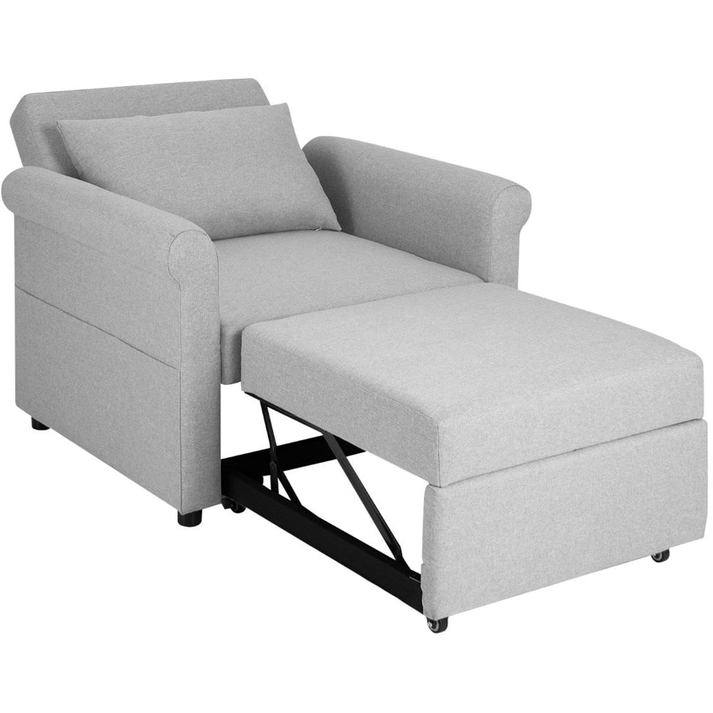 Costway Single Sleeper Grey Sofa Bed Image 2
