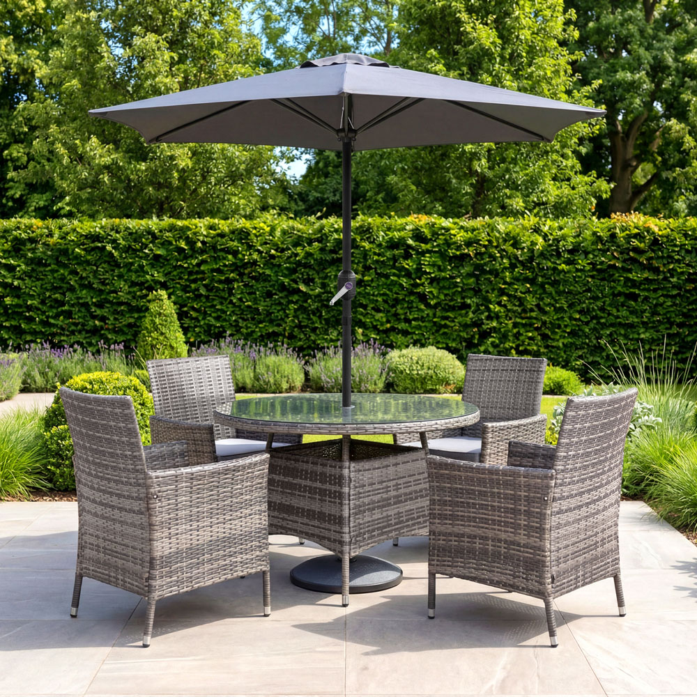 Charles Bentley Grey Metal Crank Parasol 2m Image 2