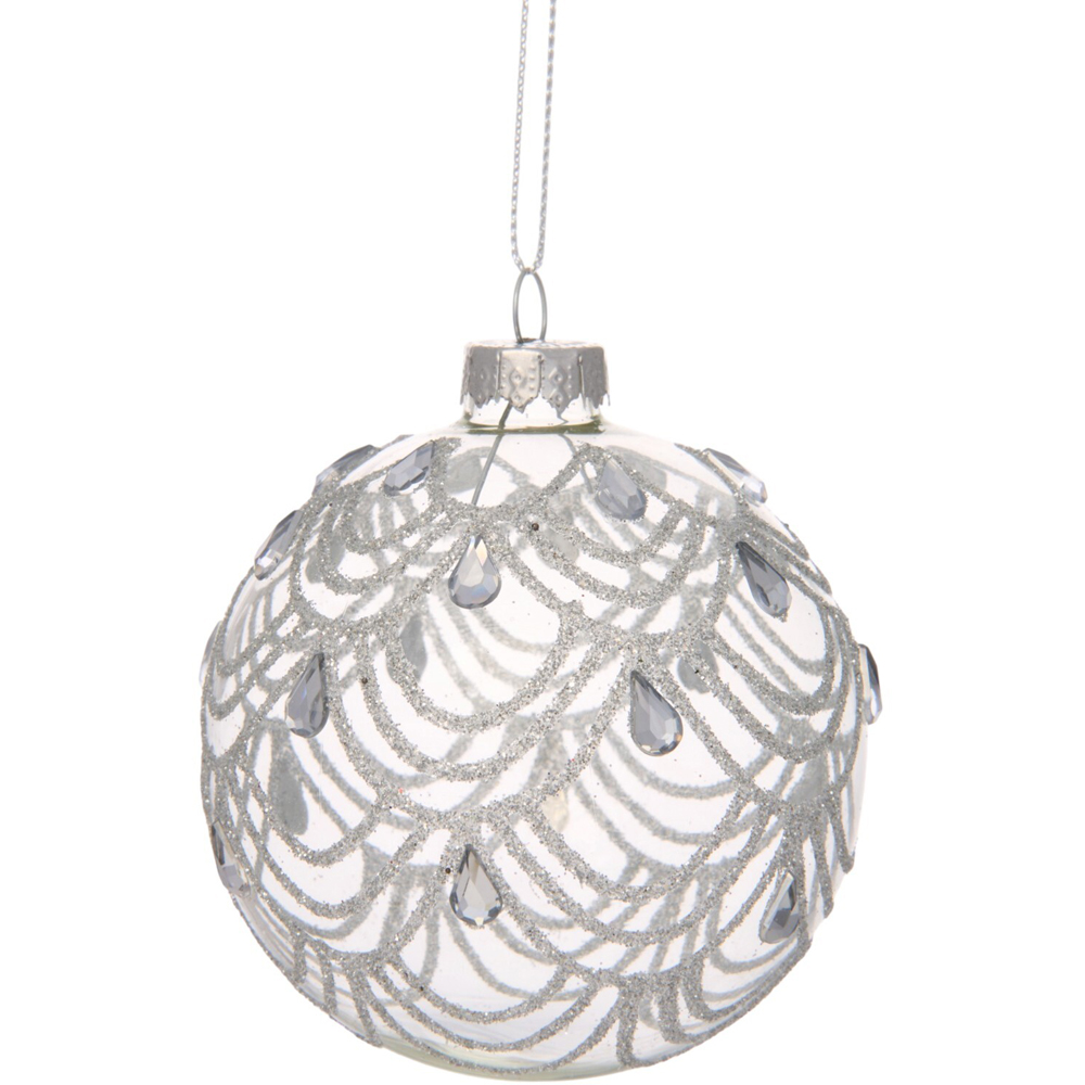 Silver Embellished Bauble Image 6
