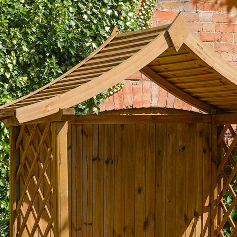 Rowlinson Tenbury Wooden Arbour with Trellis Image 2