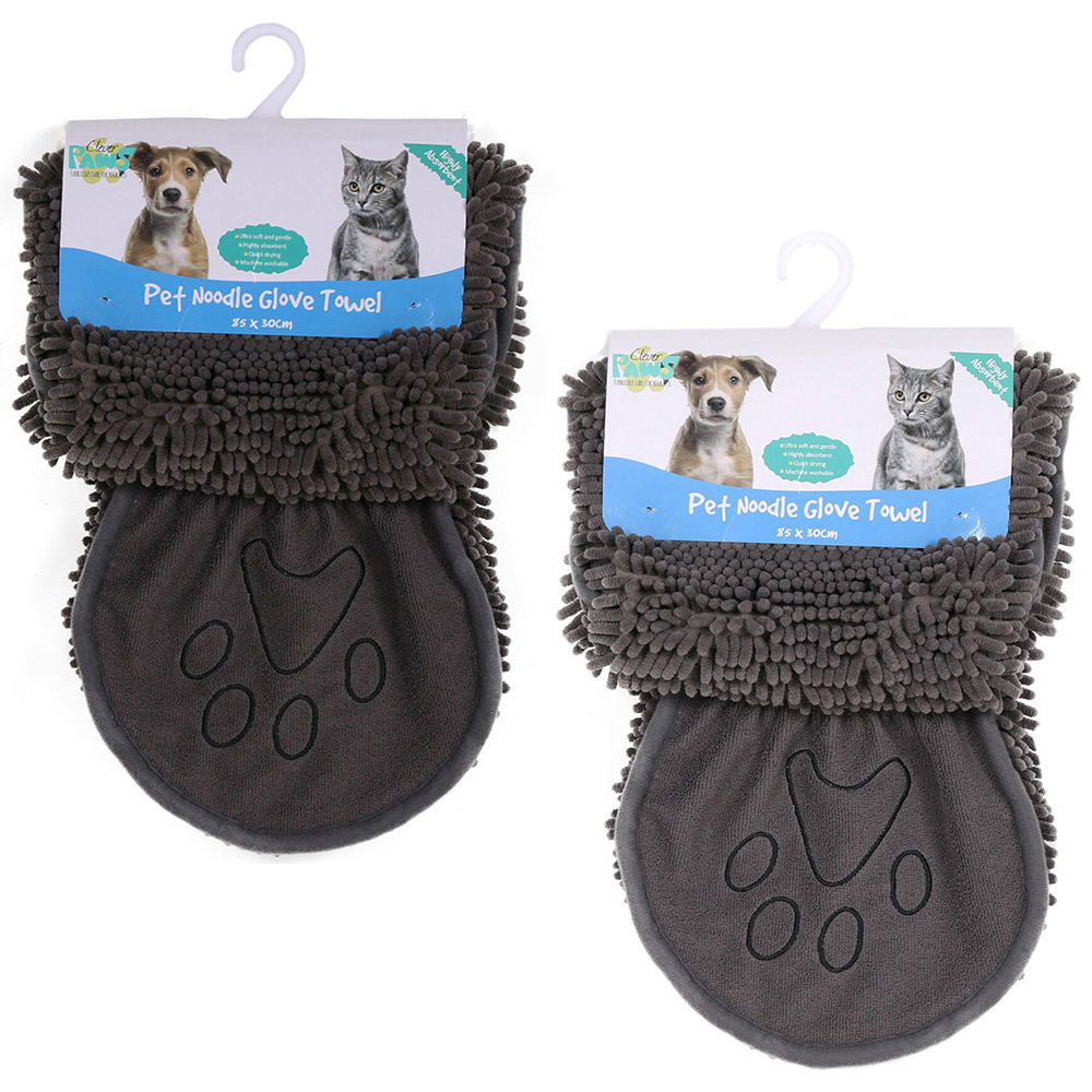 Single Clever Paws Noodle Glove Dog Towel in Assorted styles Image 1