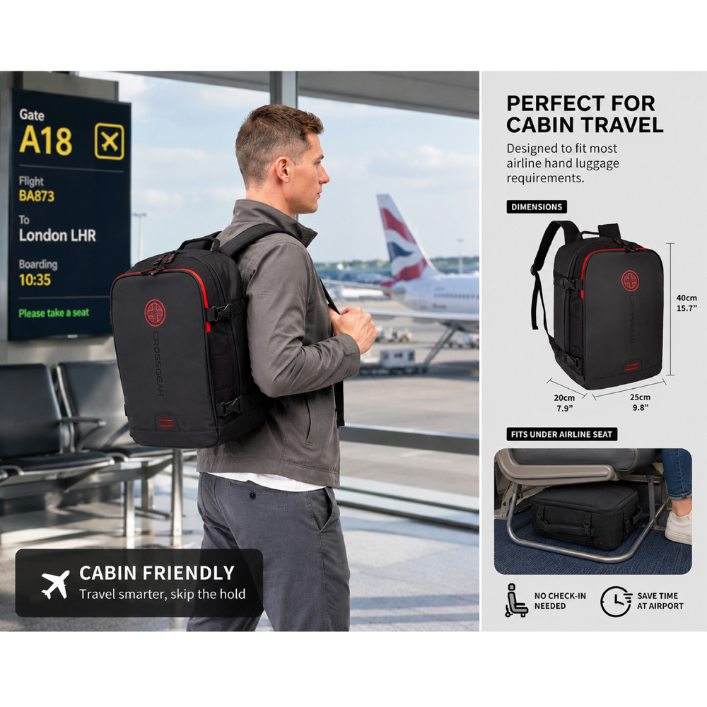 Crossgear Skylab Black Underseat Backpack 40cm Image 8