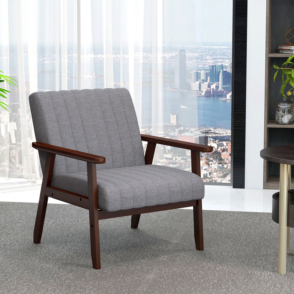 Portland Set of 2 Grey Fabric Armchair Image 5