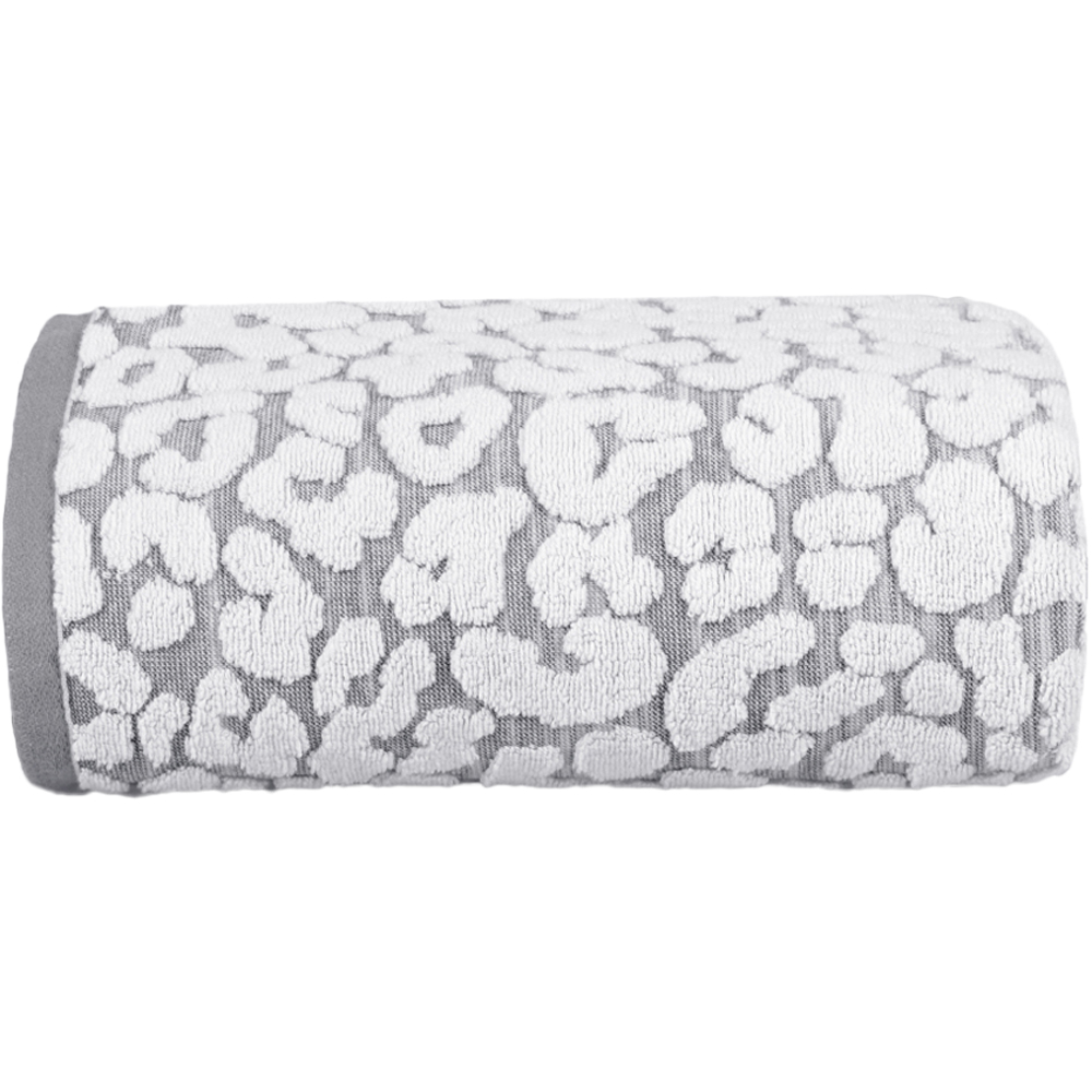 Allure Bath Fashions Luxury Jacquard Monochrome Leopard Bath Towel Image 1