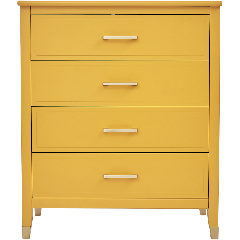 Palazzi 4 Drawer Mustard Chest of Drawers Image 3