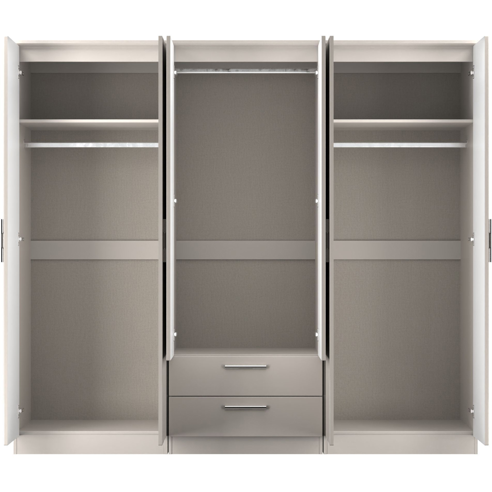 Crowndale Knightsbridge 6 Door 2 Drawer Kashmir Gloss Tall Wardrobe Ready Assembled Image 6