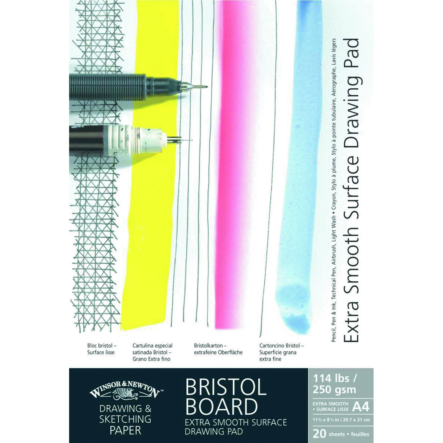 Winsor and Newton Extra Smooth Bristol Board Cartridge Paper - White / A3 Image