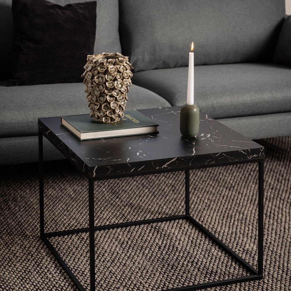 Florence Barossa Black Marble Marquina Square Coffee Table Image 6