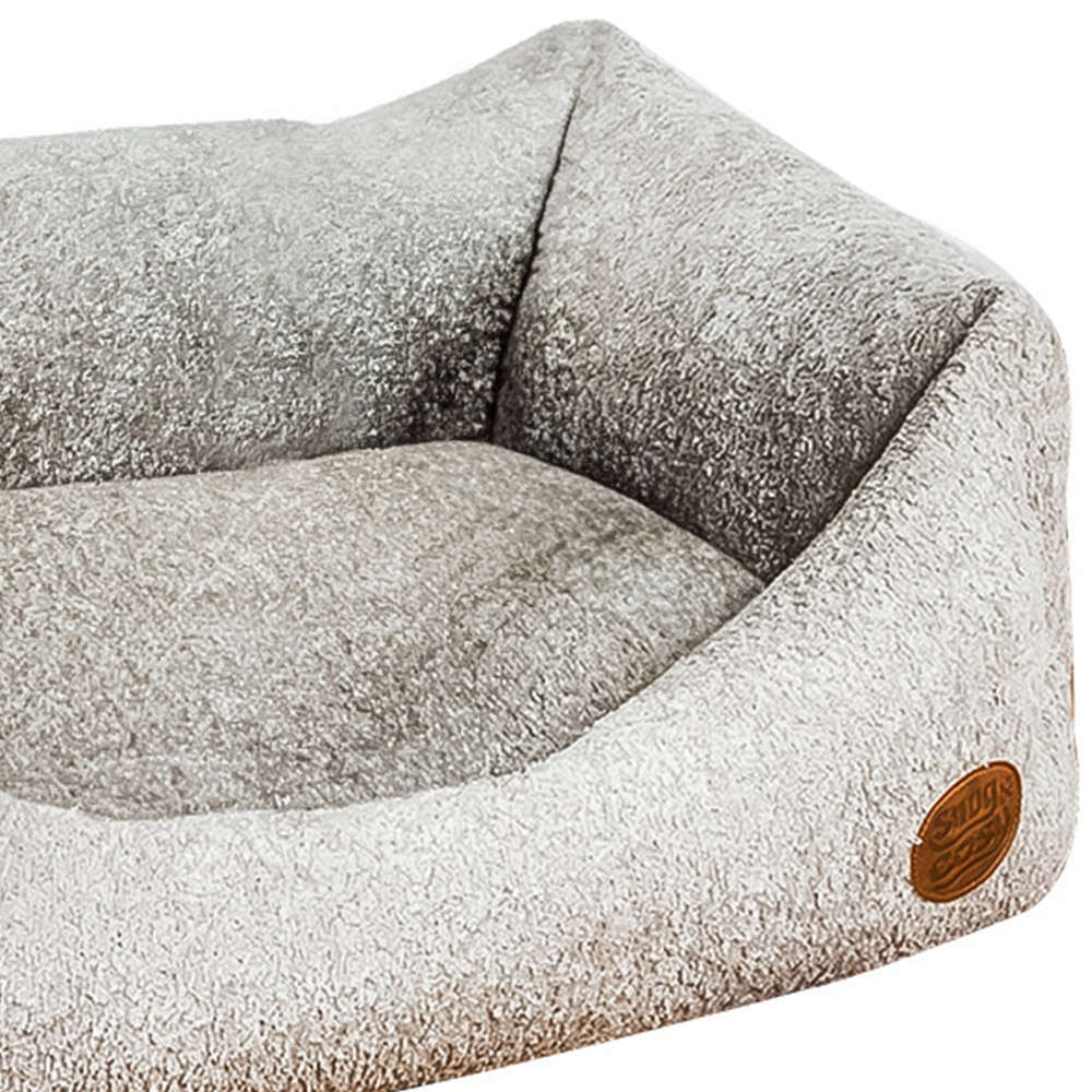 Snug & Cosy Teddy Large Boucle Oat Rectangle Pet Bed Image 3